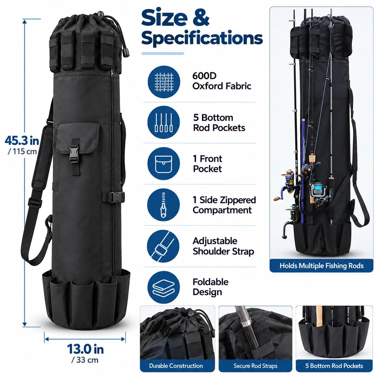 Amazon.com: Fishing Rod Bag for Shimano Exage STC 2019-2020 | 600D